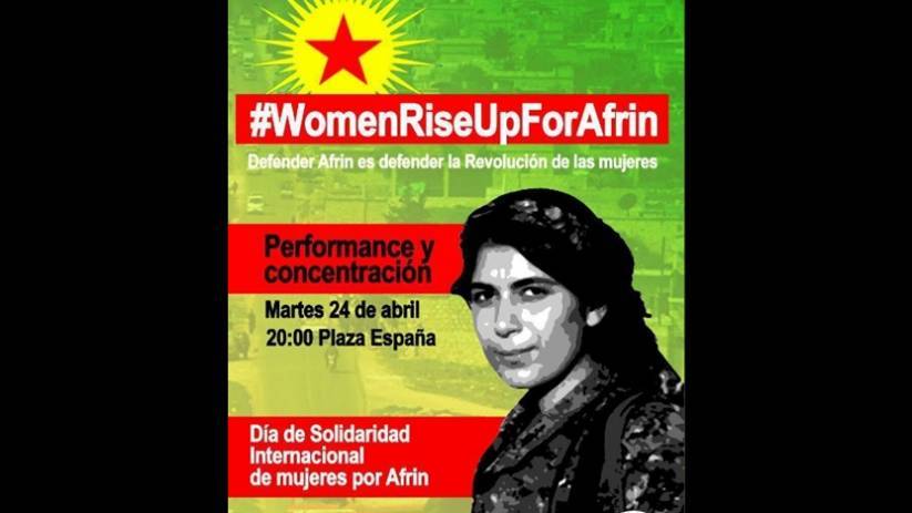 Enternasyonal kadınlar Efrin için alanlara çıkıyor