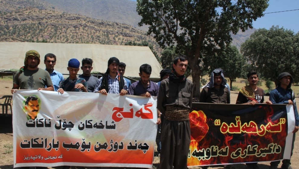 Canlı Kalkan eylemcileri 14 Temmuz anması için Kandil’de bildiri dağıttı