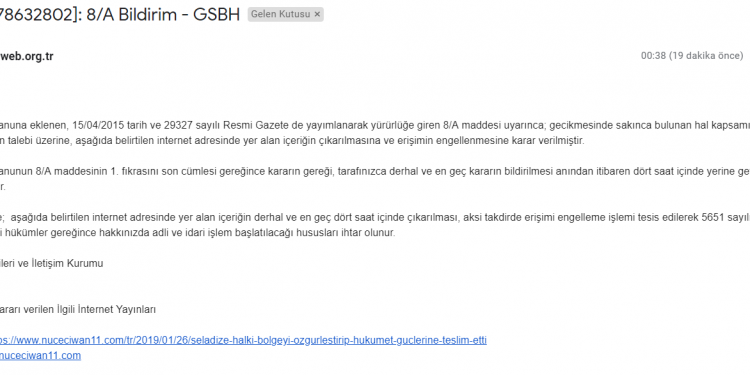 Ajansımıza Türk devletinden tehdit mesajı