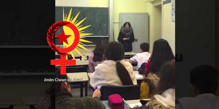 JCA aktivisti genç bir kadın Almanya’da bir ortaokulda öğrencileri Paris’e çağırdı!