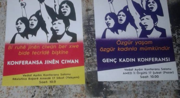 HDP’li Genç Kadınlar Afiş Asarak Konferansa Çağırdı