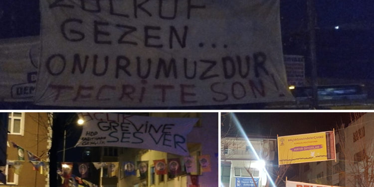 İstanbul gençliğinden pankart asma eylemi