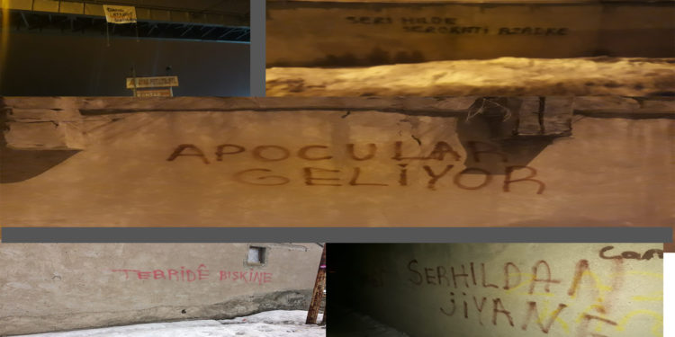 Serhat gençliğinden, Agirî’de yazılama ve pankart eylemi: “Apocular Geliyor”