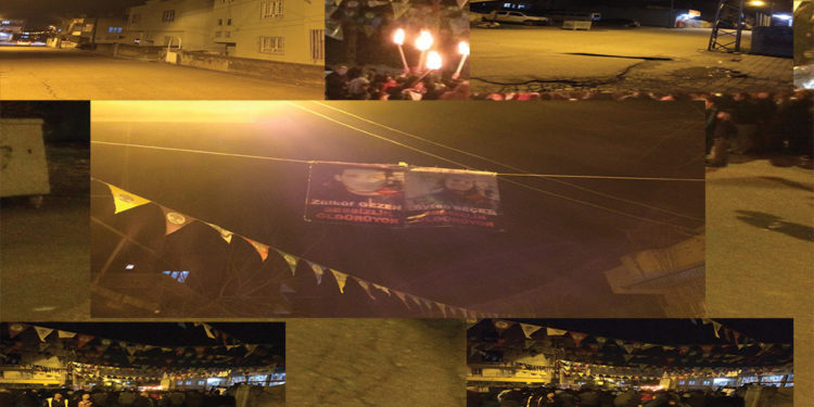 Êlih’in birçok yerinde eylem: Tecride karşı meşale ile yürüyüş, pankart ve havai fişeklerle eylem