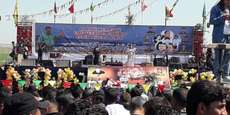 Şehba’da Newroz ateşini şehit aileleri yaktı