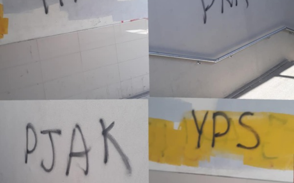 İstanbul’un ortasında, “PKK, PJAK, HPG ve YPS” yazılamaları