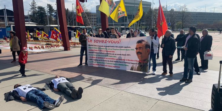 Cenevre kentinde, ‘Yaşasın direniş, Öcalan’a özgürlük’ sloganları atıldı