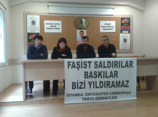 İÜ öğrencileri faşist saldırıyı protesto etti