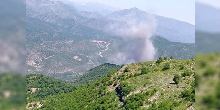 İşgalci Türk ordusundan sivil yerleşim yerlerine yakın bölgeye bombardıman