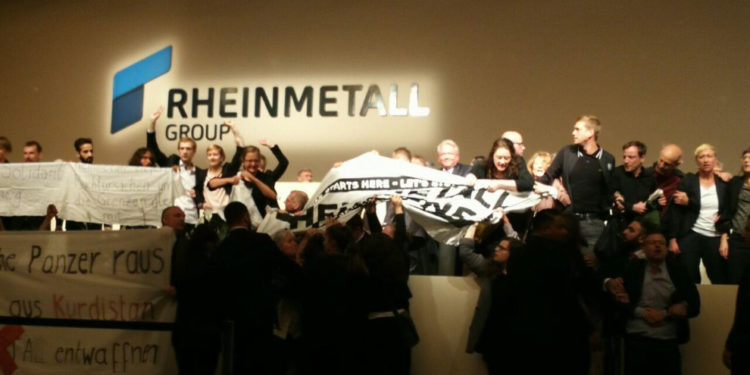 Rheinmetall’in merkez toplantısında sivil itaatsizlik eylemi
