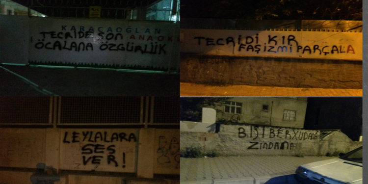 Adana gençliğinden yürüyüş ve duvar yazılama eylemleri