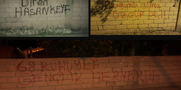 Agirî gençlik meclisinden duvar yazılama eylemi