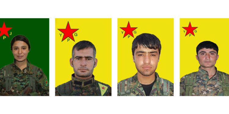 YPG şehit düşen 4 savaşçıyı andı