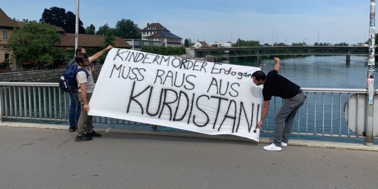 TCŞ İsviçre’de TC’nin işgal saldırılarını protesto etti