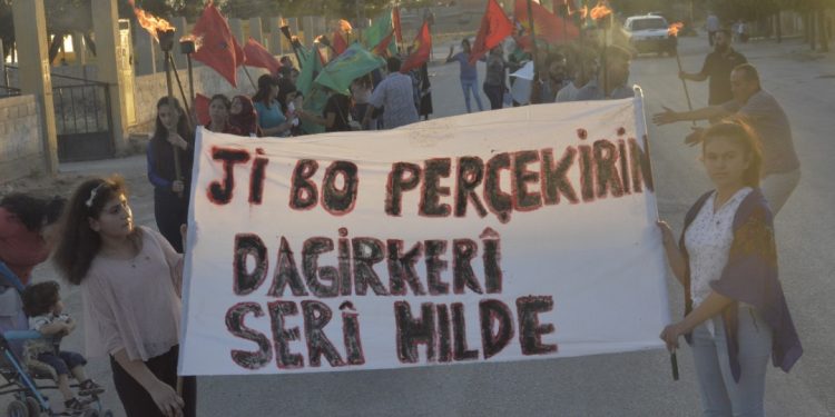 Amûdê’de Ciwanên Şoreşger işgale karşı meşaleli yürüyüş gerçekleştirdi