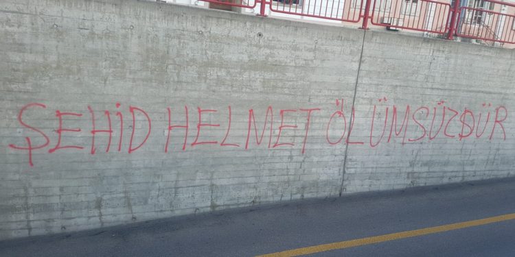 TCŞ İsviçre’de işgal saldırılarına karşı yazılama yaptı