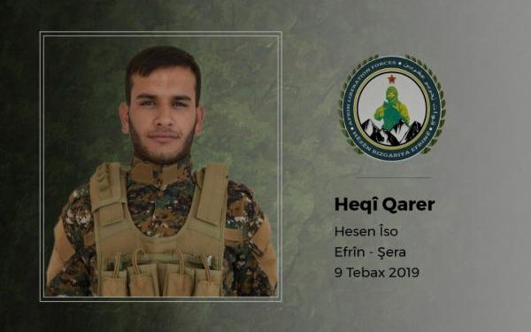 HRE Şehit düşen bir savaşçının kimlik bilgilerini açıkladı