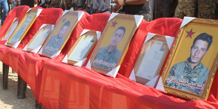 2017’de şehit düşen dört savaşçı için tören