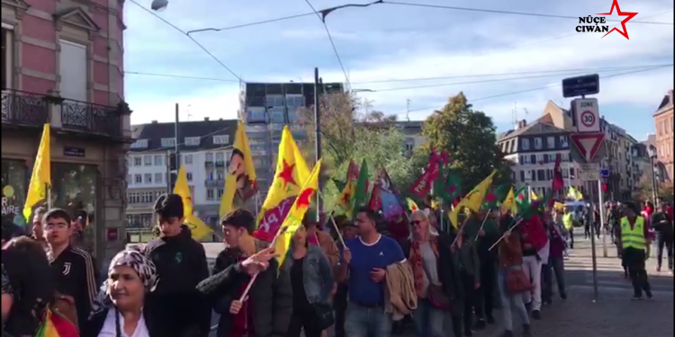 Strasbourg’da Rojava ile dayanışma yürüyüşü