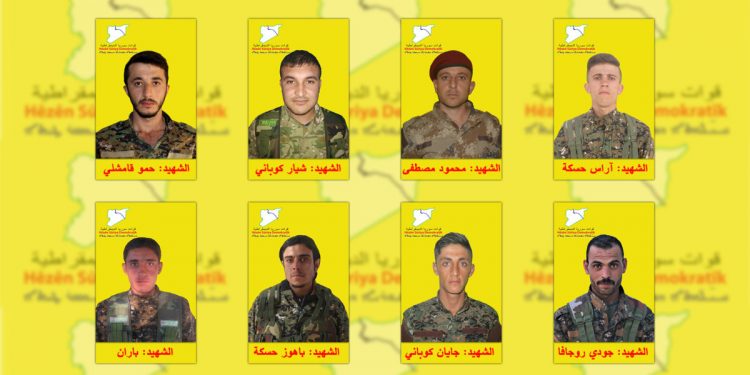 Cenga Rojava Direniş’inde şehit düşen 8 savaşçının kimlik bilgileri açıklandı