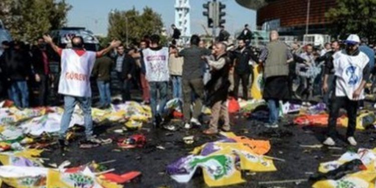 İşgalci Türk devleti ve polisi Ankara Katliamının faili!