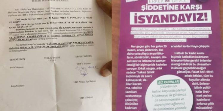 İşgalcilerin kadın korkusu: 25 Kasım broşürlerine toplatma kararı