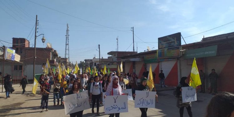Tirbespiyê’de halk işgale karşı yürüdü