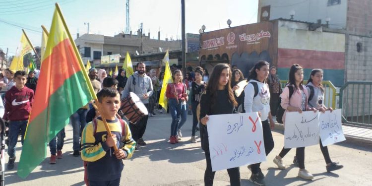 Tirbespiyê’de halk işgale karşı yürüdü