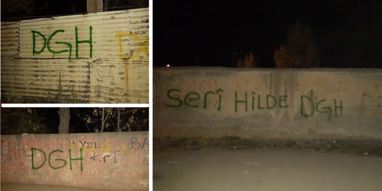 Mûş gençliğinden duvar yazılama çalışması