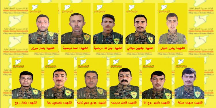 Cenga Rojava Direnişi’nde şehit düşen 11 savaşçının kimlik bilgileri açıklandı