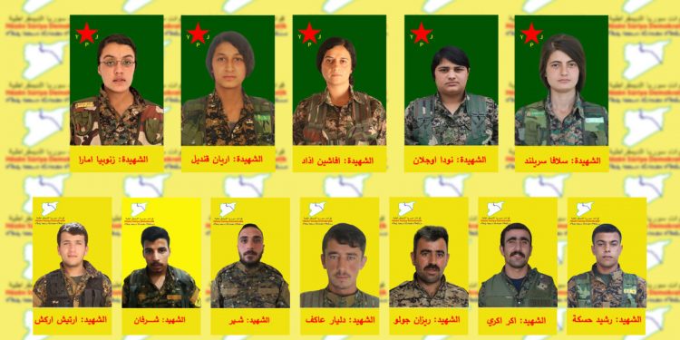 Cenga Rojava Direnişi’nde şehit düşen 12 savaşçının kimlik bilgileri açıklandı