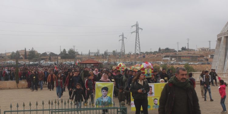 Cenga Rojava Direnişi şehitleri Kobanê’de uğurlandı