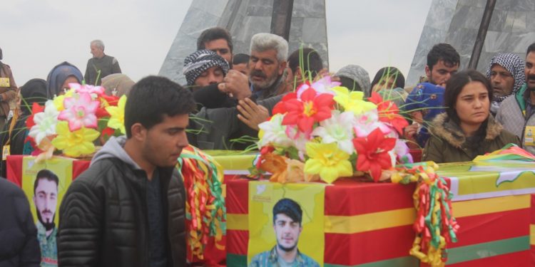 Cenga Rojava Direnişi şehitleri Kobanê’de uğurlandı