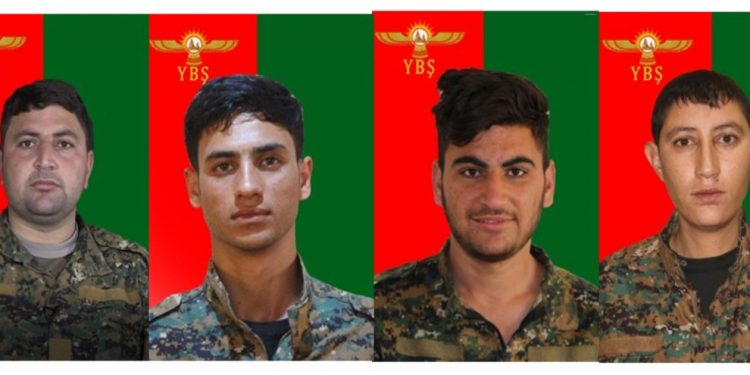 YBŞ işgal saldırısı sonucu şehit düşen 4 savaşçının kimlik bilgilerini açıkladı