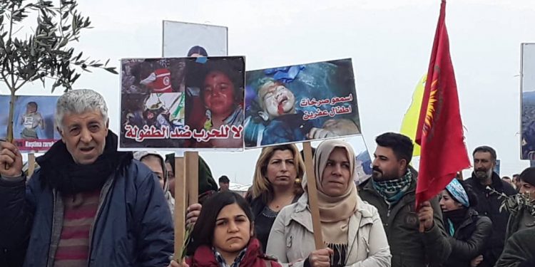 Rojava Kurdistan’ı Efrîn için yürüdü