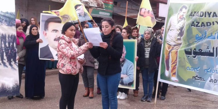 Tirbêspîye’de tecride karşı yürüyüş