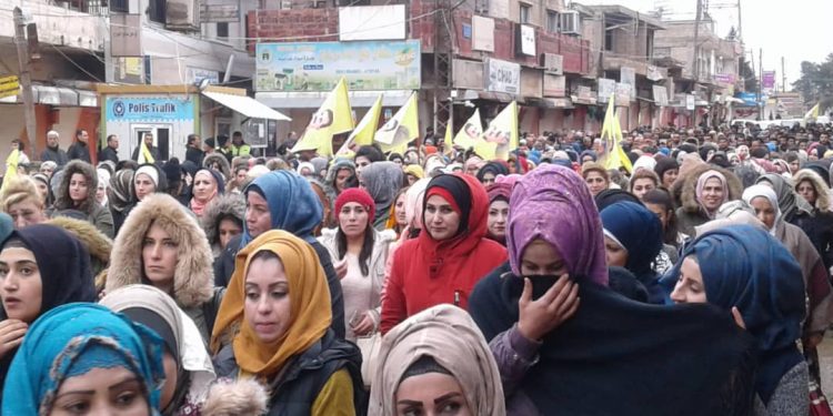 Tirbêspîye’de tecride karşı yürüyüş