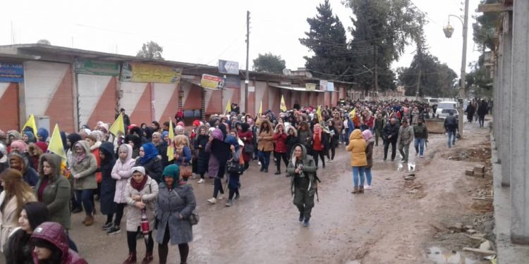 Tirbêspîye’de tecride karşı yürüyüş