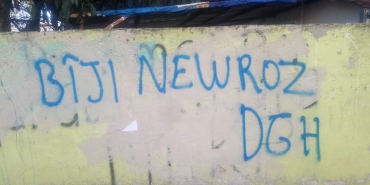 DGH’den Newroz için duvar yazılama çalışması