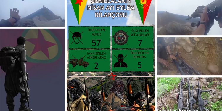 FLAŞ – Gerillalar Nisan ayında sömürgeci Türk ordusuna göz açtırmadı: 69 ölü