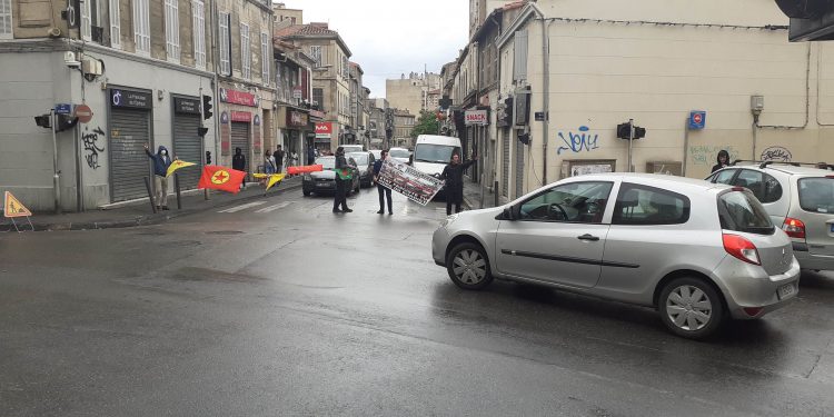 Marsilya’da TCŞ aktivistlerinden işgal ve işbirliğine karşı eylemler