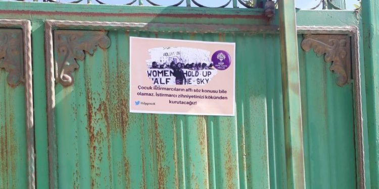 Genç Kadın Meclisi’nden afişleme eylemi