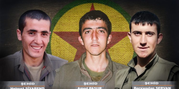 HPG Xakurkê’de şehit düşen 3 gerillayı andı