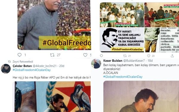 Sanal medyada #GlobalFreedom4OcalanDay ismiyle Hashtag çalışması