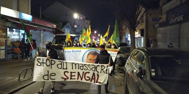 TCŞ’li gençler Paris’te alanlarda: Her yer Şengal her yer direniş