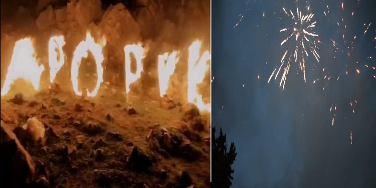 Genç kadınlar ve gençler ateşten ‘APO’ ve ‘PKK’ yazdı