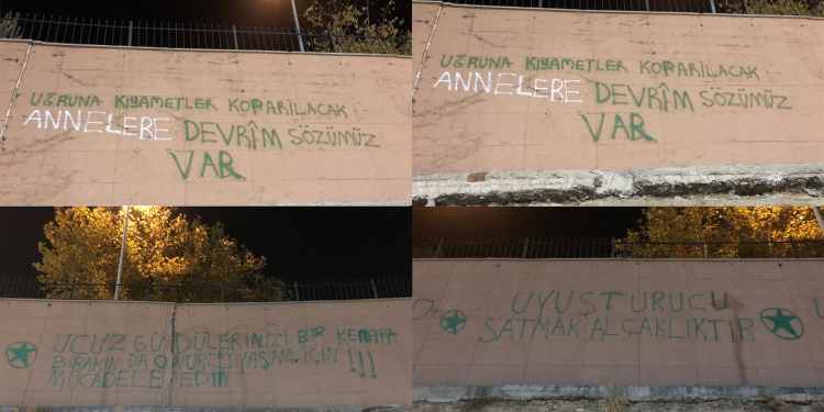 Kadifekale gençliği İzmir sokaklarını devrimci sözlerle donatıyor