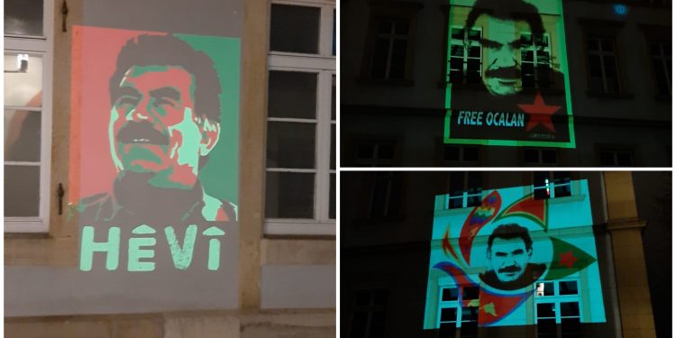 Mannheim’de sokaklar Halklar Önderi’nin fotoğraflarıyla aydınlandı