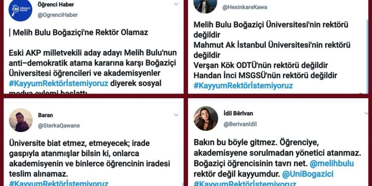 Öğrencilerden #KayyumRektörİstemiyoruz eylemi