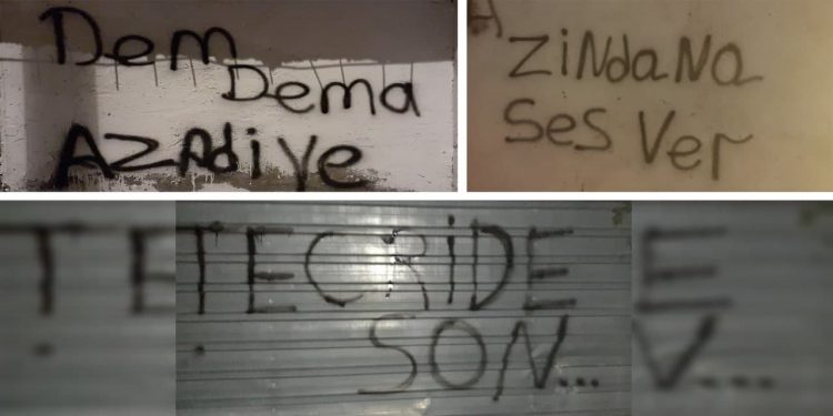 Gençlik meclisi zindan direnişine dikkat çekmek için yazılama yaptı